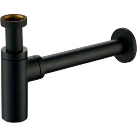 Sifone scarico tondo d'arredo in ottone nero opaco senza piletta per lavabomodello visual eco 11/4" x 32mm AMBRA WATER