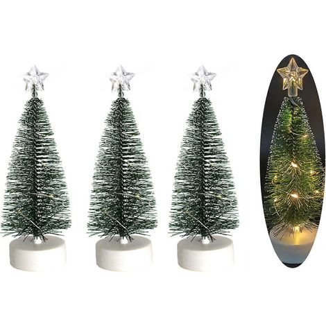 Mini-LED-Weihnachtsbaum mit künstlicher Schneesimulation und Frost-Effekt, Tischdekoration, Weihnachtsschmuck (1/5)