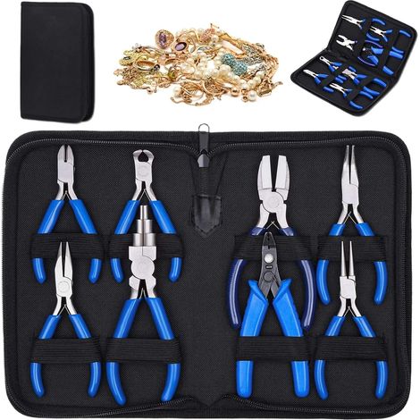 Kit de pinces pour bijouterie, 8 pièces, acier carbone, étui (1/5)