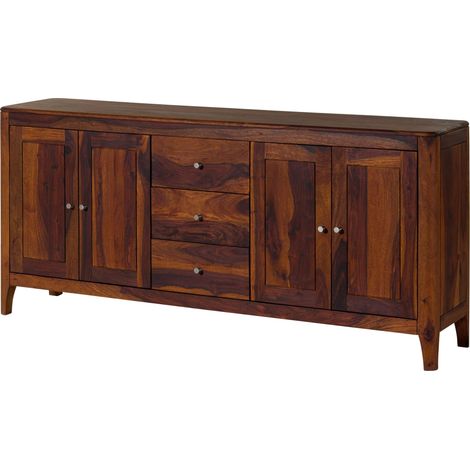 Sideboard Sheesham dunkelbraun geölt 178x40x80 cm montiert BROOKLYN 28 (1/3)