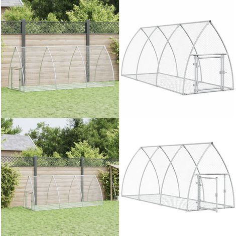 Hasenstall Silbern 300x105x120 cm Verzinkter Stahl - Kaninchendrache - Häschenhaus - Tierheim - Stall Für Kleintiere - Vogelvoliere - Home & Living (1/5)