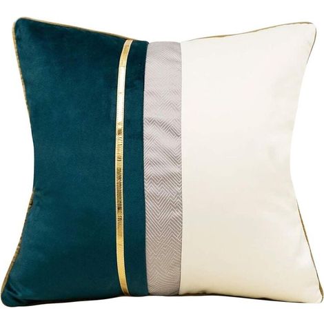 Patchwork rayé Velours Coussin Housse Canapé Salon Chambre Voiture