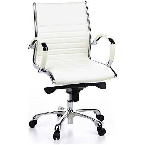 Siège de bureau / Fauteuil de direction PARMA 10, cuir crème, chromé hjh OFFICE