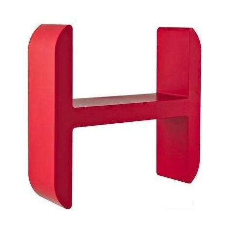 Regal mit Buchstabe H Form Damast Lettering  Kirsche