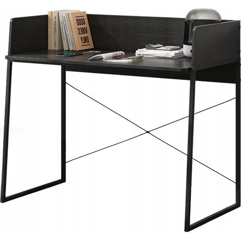 Moderner Computer-Schreibtisch im Industrial-Vintage-Loft-Stil, schwarz, 100 cm