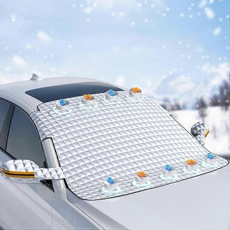 Housse magnétique de pare-brise pour voiture, protection hivernale contre le givre et la neige fondue, housse de pare-brise universelle avec protection pour rétroviseurs latéraux (1/4)