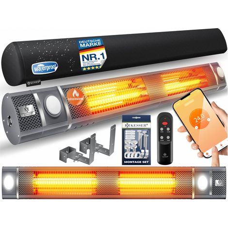 KESSER® Calefactor infrarrojo 3000 W, LED, WiFi, mando - Antracita (1/5)