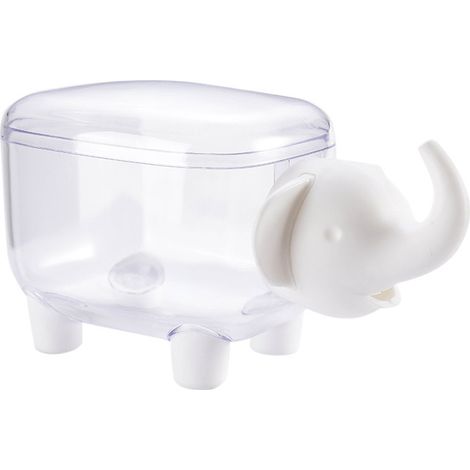 Porte-cure-dents en forme d'éléphant avec couvercle (Éléphant blanc)
