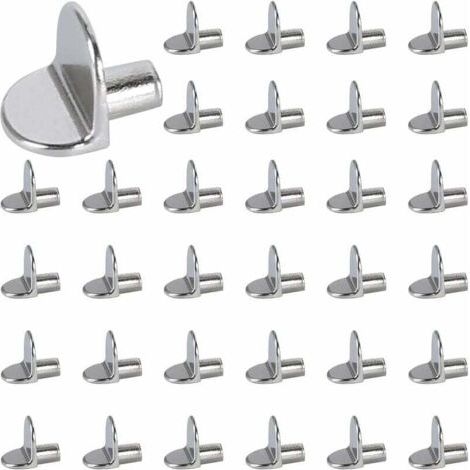 QORVA-Taquet Etagere 5mm Taquets pour Étagères Chevilles de Support d'Étagère Goupille Étagère Broches Support Etagere Bricolage Acier Inoxydable,40Pcs