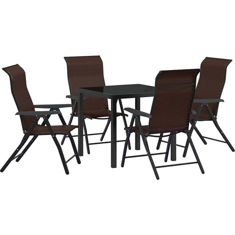 Maison Exclusive - Set da Pranzo per Giardino 5 pcs Marrone (1/5)