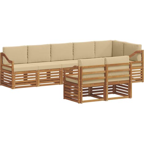 Ensembles de canapés avec coussin 8 pcs Naturel et Beige vidaXL (1/5)