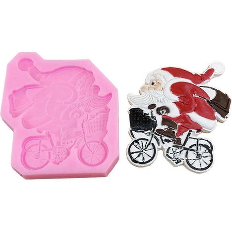Moule à pâtisserie en silicone en forme de visage de Père Noël, idéal pour les cupcakes, les chocolats et les décorations de fêtes. Matière souple, disponible en plusieurs couleurs. Nouveau produit : (1/5)