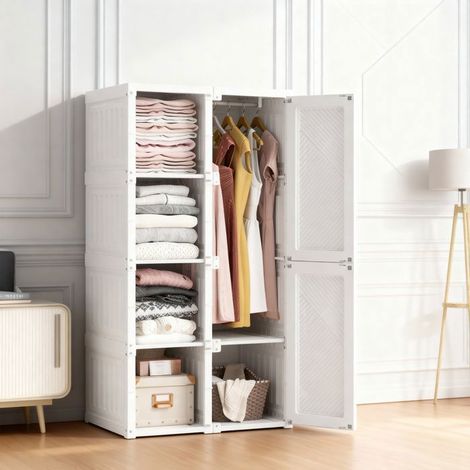 Armadio - BILLIA - Bianco - 69 x 50 x 136 cm - 5 compartimenti - 470L (1/5)