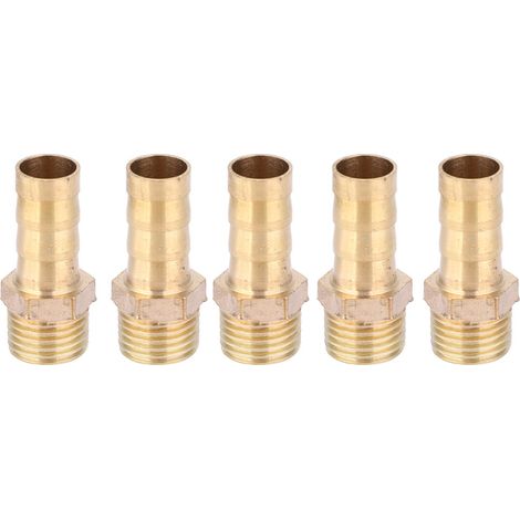 Raccord laiton G1/4 mâle 10mm, 5 pièces connecteur barbelé pour gaz et liquide, joint fileté pour tuyau. (1/5)