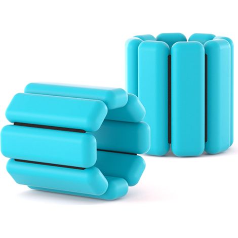 Bracelet lesté en silicone pour poignet et cheville - 2lbs (900g) - Fitness, Natation, Yoga - Homme et Femme - Bleu (1/5)