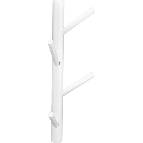 Porte-manteau mural sans perçage, porte-serviettes, porte-chapeaux en forme de branche d'arbre pour salon (blanc, 4 crochets) (1/5)