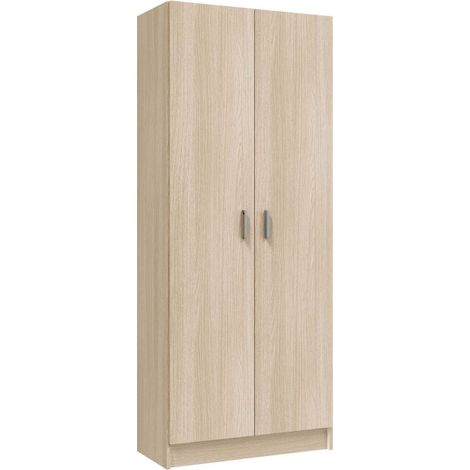 Armario multiusos 2 puertas escobero roble