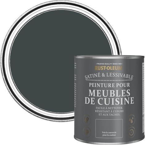Peinture Noire pour Meubles de Cuisine, Finition Satinée - Sable Noir 750ml (1/5)