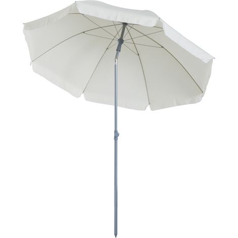 Parasol d'exterieur 2x2.3 m portable inclinable Metal et Polyester Creme (1/5)