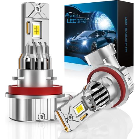 H11 LED H8 H9 32000LM 6500K Cool White LED Bulb H11 20000RPM Fan Car Headlights 600% Brightness, 1:1 Mini Design, Plug and Play (1/5)