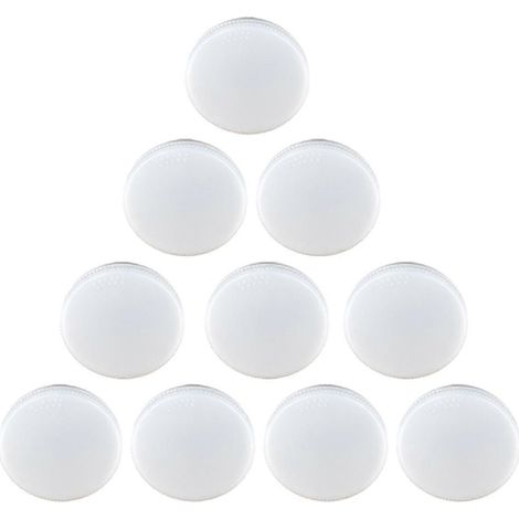 Lot de 10 plafonniers LED encastrés, culot GX53 de 9 W, blanc neutre 4000 K, écoénergétique, installation facile pour armoires, vitrines et plafonds. (1/4)