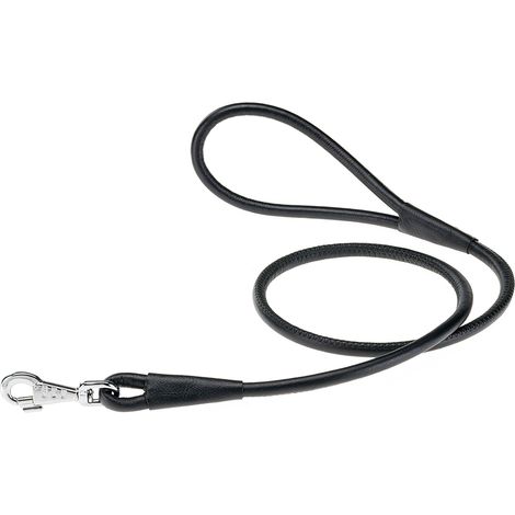 Ferplast VOGUE G Laisse en cuir pour chiens. Variante 10/120 - Misure: Ø 10 mm x L 120 cm - Noir