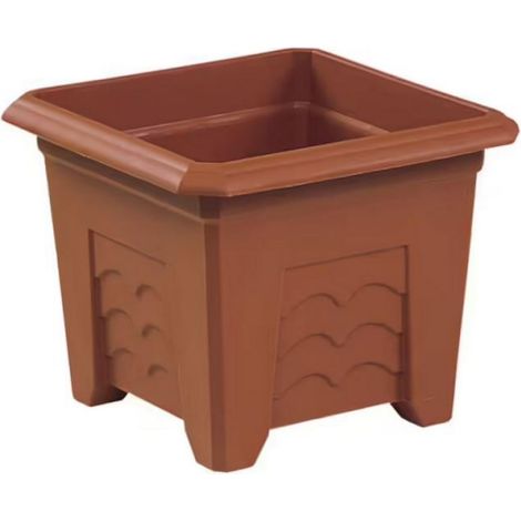 Maceta decorativa de plástico - 88 litros, terracota