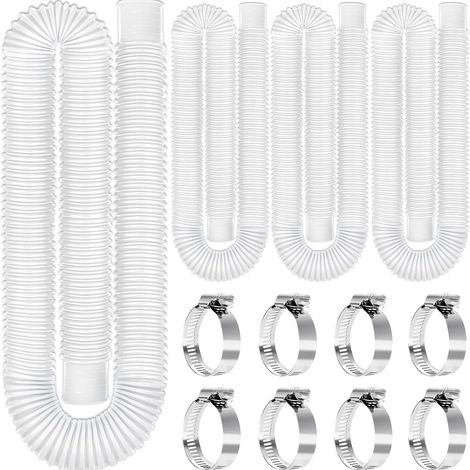 Ersatzschlauch für Schwimmbäder, Filterpumpenschlauchzubehör mit 8 Metallclips für Wasserpumpen (1/4)
