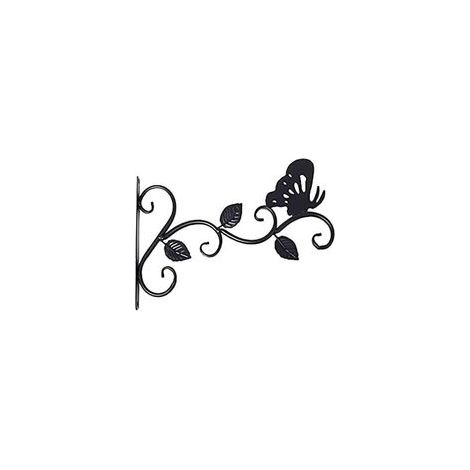 Lot de 1 Supports pour Plantes Suspendues Noir, 12 Pouces Suspension Mural Crochet Plante en Métal, Suspension d'Accessoires pour Plantes Antirouille et Robuste en Forme de Papillon