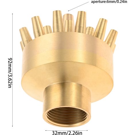 (DN25)1PC DN25/DN40 Tête de fontaine universelle pour bassin et jardin, buses d'arrosage, filetage femelle 1 pouce/1,5 pouce en laiton (1/5)
