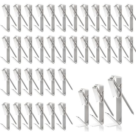 184 Stück Bilderrahmenhaken, Bilderhaken-Set, 3 Größen, 20/30/50 LB Haken, Haken mit Nägeln für schwere Bilder/Bilderrahmen/Spiegel – Silber