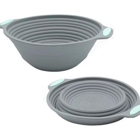 Panier à pain en silicone pour la fermentation - bol de cuisson pliable - ustensile de cuisson (rond) (1/5)