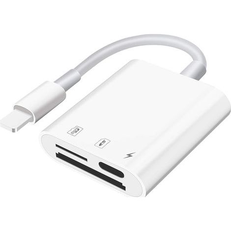Plug-and-Play SD/Micro SD-Kartenleser für Mobiltelefone/Tablets, SD-Speicherkartenadapter mit Unterstützung für gleichzeitiges Lesen und Laden. (1/5)