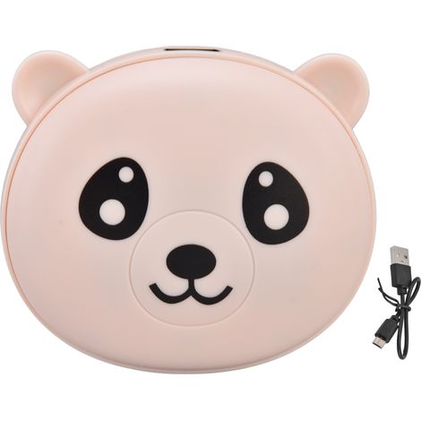 Wiederaufladbarer Mini-Handwärmer mit USB-Anschluss, doppelseitig – ideal für Winter, Büro, Zuhause und Schule – Rosa mit Kabel