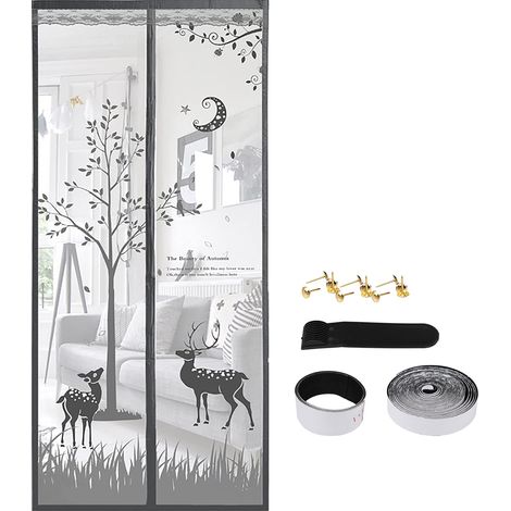 Moustiquaire d'été - Moustiquaire magnétique - Rideau de porte - Moustiquaire avec aimants puissants pour porte de balcon, porte coulissante, porte de terrasse (1/5)