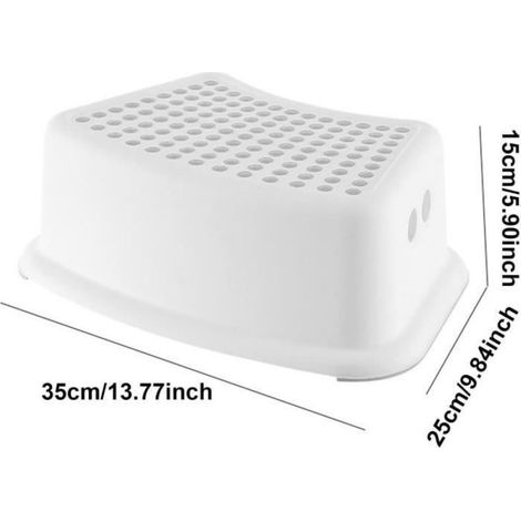 Tabouret Enfant - Marchepied Salle De Bain - Hauteur Réglable 20 À 30 Cm - Charge Maximale 80 Kg - Pour Toilette Et Lavabo - 1 Pièce (1/4)
