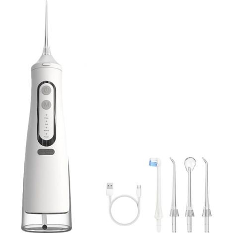 Oryzom Hydropulseur sans fil soin dentaire & buccal 5 modes & 4 embouts Réservoir 300 ml IPX7 Jet dentaire pour gencives (1/5)