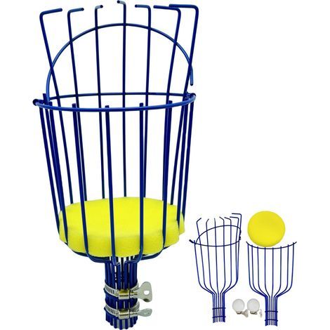 Testa raccoglitrice di frutta, blu, 13, 213, 233 cm, 1 pezzo, attrezzo per la raccolta aerea della frutta, raccoglitore di frutta da albero. (1/5)