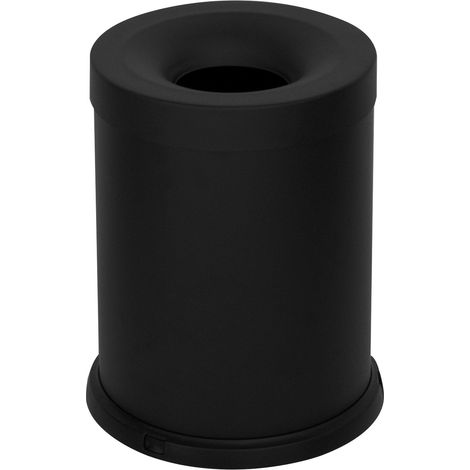 Pattumiera Gettacarte Ø25xh35 cm Autoestinguente In Acciaio Verniciato Nero (1/2)