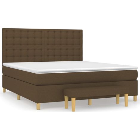 Maison Exclusive - Giroletto a Molle con Materasso Marrone Scuro 160x200cm Tessuto (1/5)