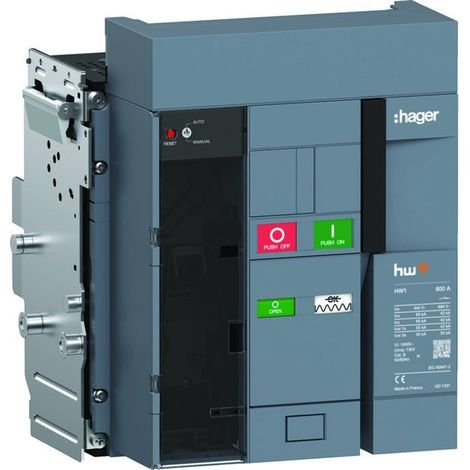Disjoncteur Ouvert HW1 66kA 800A 3P Débrochable pour TU sentinel - HAGER HW1E308DB