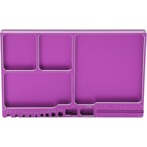 Plateau à vis magnétique en alliage d'aluminium, à large utilisation, avec coussin magnétique pour réparation RC, violet (1/5)