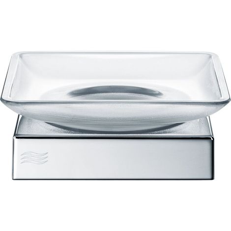 Inda - Divo-Seifenschale aus glänzendem Chrom/satiniertem Glas (1/5)
