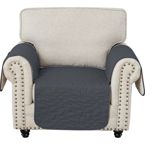Copridivano poltrona impermeabile 1 posto grigio scuro (1/5)