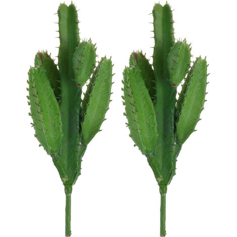 Décoration intérieure - Lot de 2 cactus artificiels réalistes pour compositions florales et projets de bricolage (1/4)