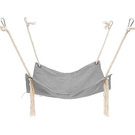 Hamac respirant en coton et lin pour animaux de compagnie - Lit gris pour chat pour cage (1/4)