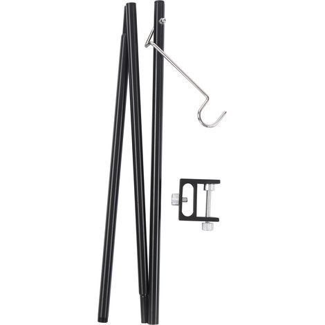 Faltbarer Campinglampenhalter aus Aluminiumlegierung, Einzelhaken, Lampenstange mit Aufbewahrungstasche (1/5)