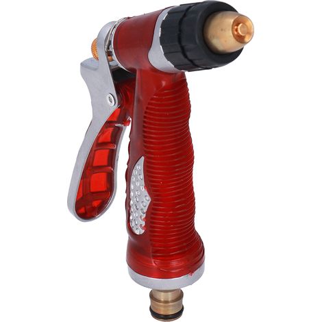 Pommeau d’arrosage manuel PVC et laiton pour jardin, buse à eau pour espaces verts publics et usage domestique, rouge (1/5)