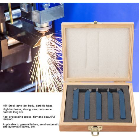 Satz mit 5 gelöteten Hartmetall-Drehwerkzeugen, Schaftdurchmesser 10 x 10 mm (1/5)
