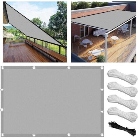 Wasserdichte rechteckige Sonnensegel 1,5 x 3 m, Sonnenschutzplane, Sonnensegel, Sonnenschutz für Garten, Balkon, 100 % UV-Schutz, Gewebe für Terrasse, Patio und Außenbereich, mit Ösen und Kordeln - (1/5)